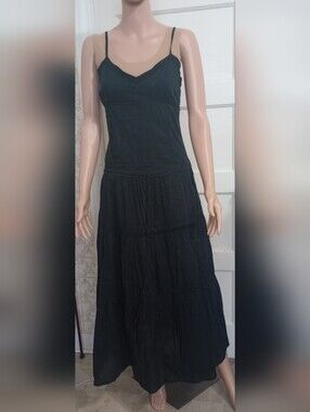 A-list By Wrapper- Classic Black Spaghetti-Strap Maxi Dress